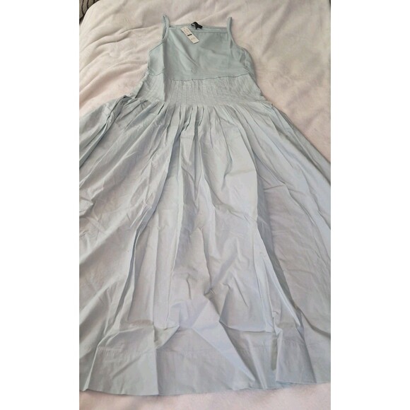 J.Crew Pintuck Mixy Dress Midi Edgewater Blue CK707 TINY MARK Size M NWT - Picture 5 of 12